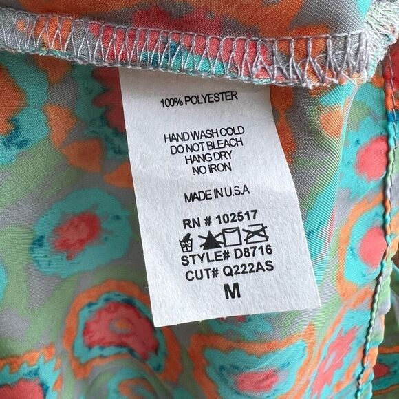 Soprano One Shoulder Floral Multi Color Mini Dress, Silky Boho Draping Women’s M - Picture 6 of 10